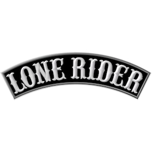 Lone Rider Top Rocker XL iron-on PATCH Aufnäher Parche brodé patche toppa motorcycle rider biker vest jacket
