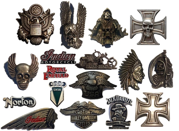 80年代/90年代のヴィンテージバイクピン：イーグル、スカル、リーパー