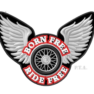 Geboren FreeRideFree PATCH Aufnäher Parche Brodé Patche Toppa Motorradfahrer Biker Weste Jacke