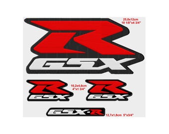 GSX-R Iron-On Embroidered Patch (Set of 4), Suzuki Motorcycle Fan Apparel gsxr rgsx