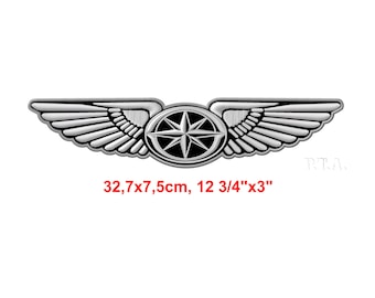 Star Motorcycles Wings Patch XL - Embroidered Iron-On Applique, Yamaha Fan Gift