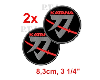 Katana Motorrad gesticktes Bügelbild im Set (2 Stück)