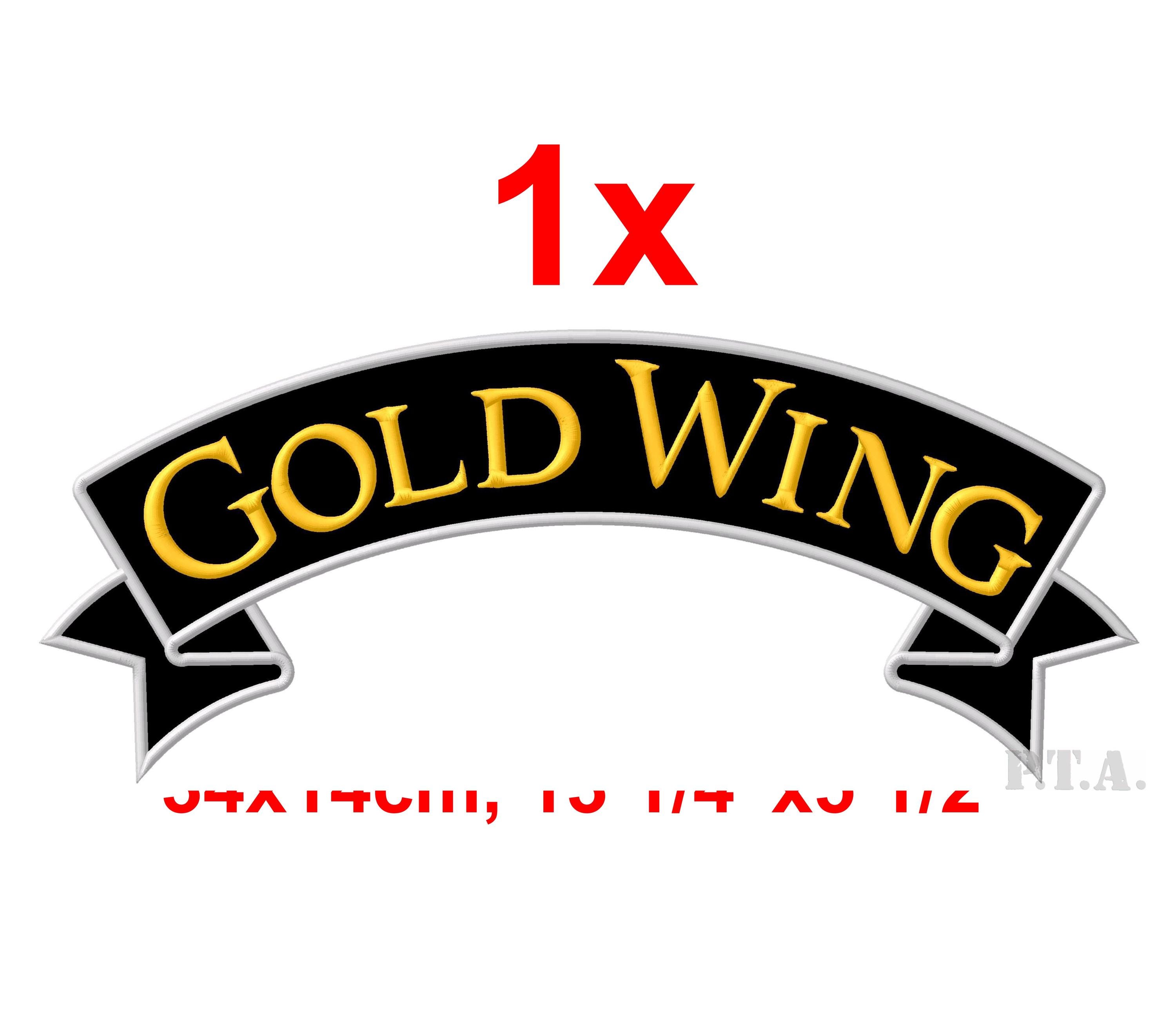 Toppa Ricamata Con Ali Dorate Per Honda Goldwing - Termoadesiva, 15x6.5 Cm, Per Motociclisti, Prodotto In UE - Foto 5