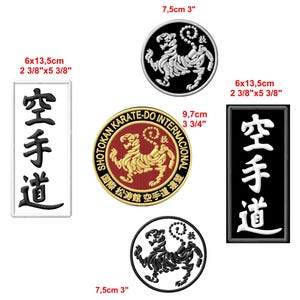 Toppe termoadesive Karate Shotokan, simbolo tigre e kanji