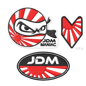 JDM Embroidered Iron-On Patch - "Japanese Drift Master" Emblem