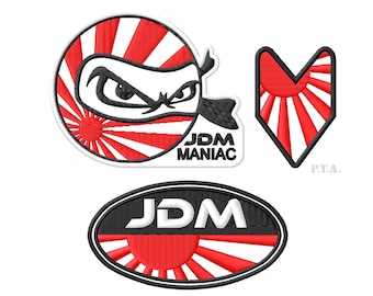 JDM Embroidered Iron-On Patch - "Japanese Drift Master" Emblem
