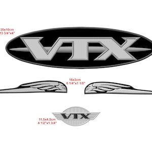 VTX iron-on PATCH set of 4 pcs. Aufnäher Parche brodé patche toppa for fans and owners Honda VTX1300 VTX1800 biker motorcycle rider