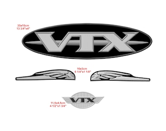 Conjunto de patches termocolantes bordados VTX para motocicletas, presente para fãs da Honda (4 peças)