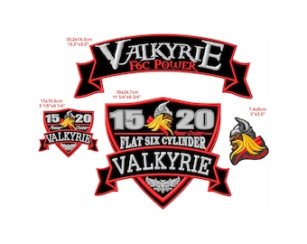 Conjunto de 4 patches termocolantes bordados da motocicleta Valkyrie para fãs e proprietários de motocicletas Honda.