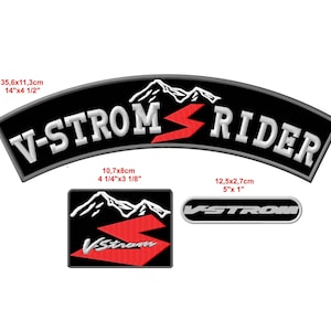 V-Strom Rider Gesticktes Bügelbild Set (3 Stück)