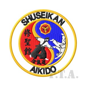 Parche termoadhesivo bordado Shuseikan Aikido de 4"