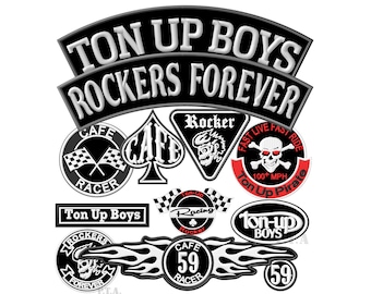 Motorrad Club Aufnäher zum aufbügeln, Cafe Racer Rocker Design