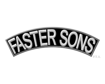 Patch Faster Sons Rocker - Patch bordado termocolante para colete de motociclista