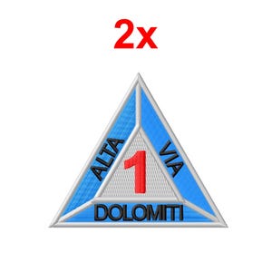 Alta Via Uno 1  iron-on PATCH  set of 2 pcs. Aufnäher Parche brodé patche toppa Dolomites Dolomiti Italy