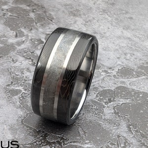 Muonionalusta Meteorit & Zirkon mit Karbonfaser Ring.