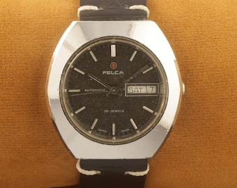 ヴィンテージ FELCA スイス製自動巻きメンズ スイス製腕時計 良好な