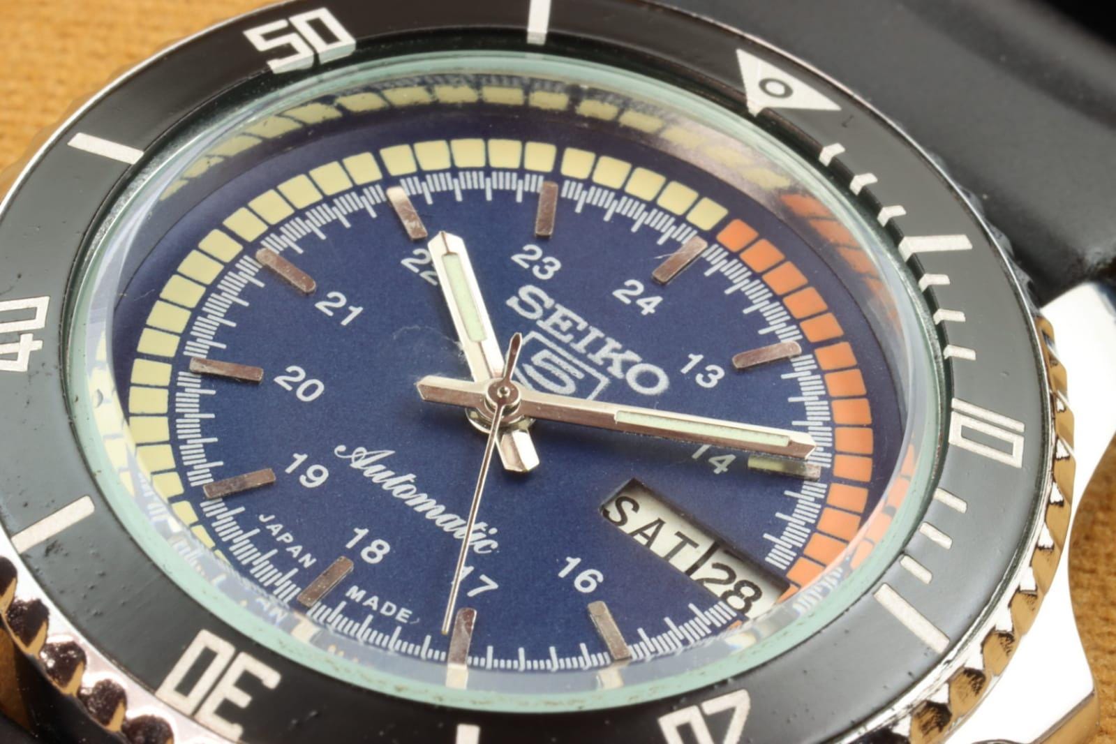 Seiko Racing Wstch Vintage Seiko 5 Blue Racing Dial Men's Working Wrist Watch 40mm ...