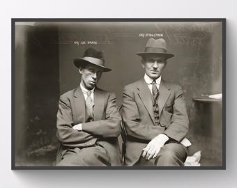 Vintage Australian gangster, Digital Download, 1920s, Historical Noir Atmosphere, Instant Download, Crime Decor, Retro Bar or Home Wall Art