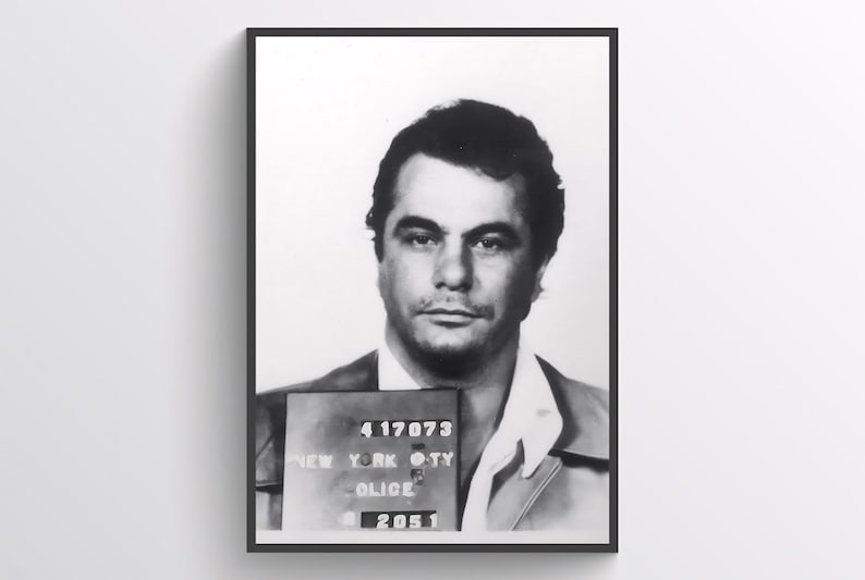 May include: Black and white mugshot of a man with dark hair and a serious expression. The mugshot includes the text "417073 NEW YORK CITY POLICE 2051".