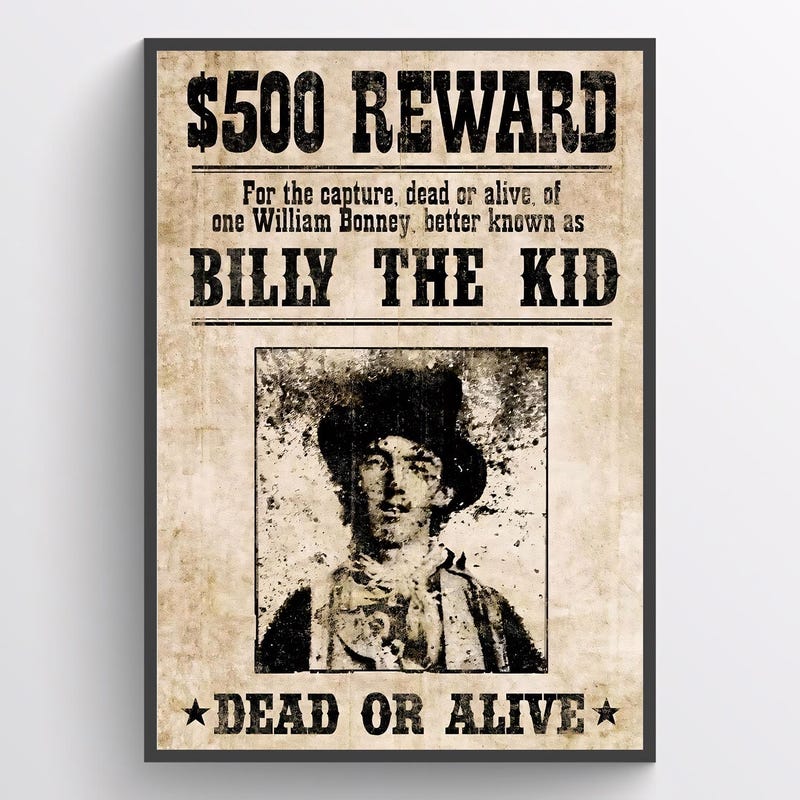 Wanted Dead or Alive Posters - Etsy