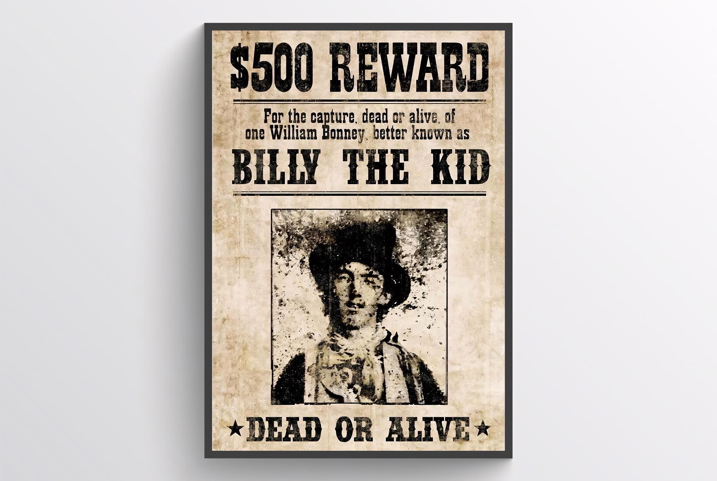 Billy the Kid Wanted Poster - Historic Wild West Outlaw Digital