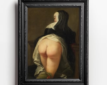 Nun in an Unconventional Perspective (Back) - Avant-Garde Artwork for Collectors, Martin van Meytens, Digital Download, High Quality