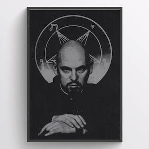Anton LaVey Digital Print - Dark Occult Portrait, Symbolic Art, Mysterious Poster, Photo, Spiritual Wall Art, Satanist Digital Download