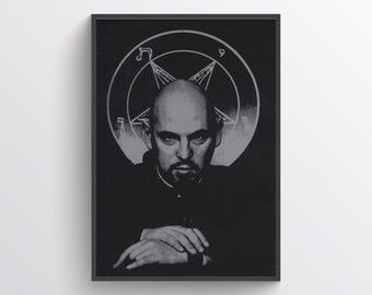 Anton LaVey Digital Print - Dark Occult Portrait, Symbolic Art, Mysterious Poster, Photo, Spiritual Wall Art, Satanist Digital Download