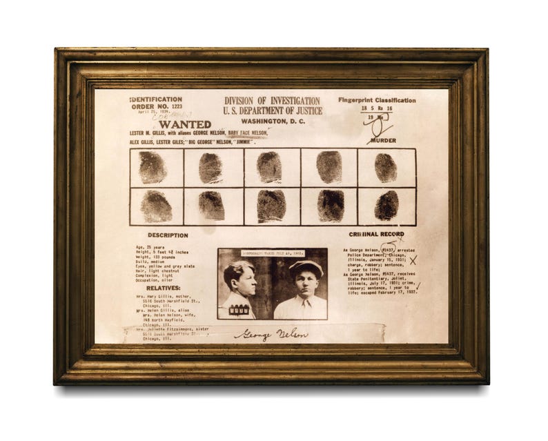 Vintage Gangster Wanted Poster Digital Art - Lester "Baby Face" Nelson - 1934 FBI Mugshot Print,Retro Criminal Memorabilia, Digital Download image 3