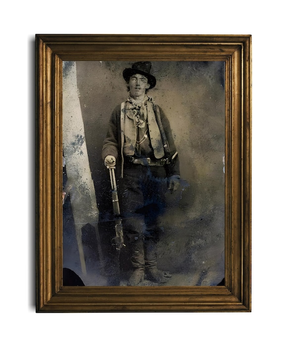 ペーター佐藤 LITTLE BILLY カウボーイ 額入りアートポスター パズル Billy the Kid, Old West, Wild West Outlaw, Old Photo, Unique
