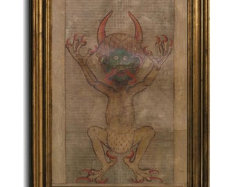 イスラムの悪魔学アートプリント：古代写本「悪魔」（デジタル
