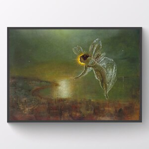 Night Fairy Art Print: Mystical Digital Download Spirit of the Night by John Atkinson Grimshaw, Fairyland Decor, Wall Art, or Gift