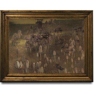 Enchanting Woodland Autumn Flora, Whimsical Mushrooms in Natural Setting, Botanic Art for Home Office, Digital Download