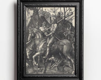 騎士、死、悪魔、アルブレヒト・デューラーの彫刻アートプリント