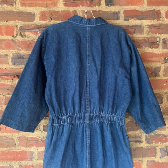 Dope VTG 80s Large IDEAS Blue Denim jumpsuit over… - image 6