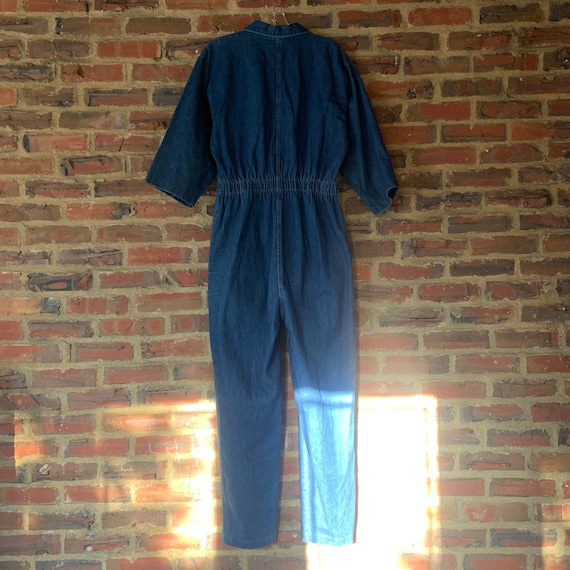 Dope VTG 80s Large IDEAS Blue Denim jumpsuit over… - image 7