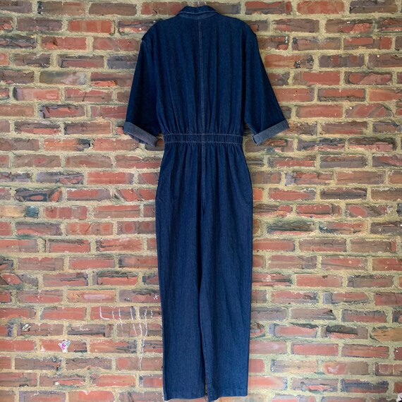 Cute Vintage 80s Medium IDEAS Blue Denim jumpsuit… - image 4