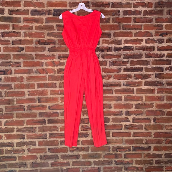 80's Rad Vintage RED IDEAS Sleeveless jumpsuit SM… - image 5