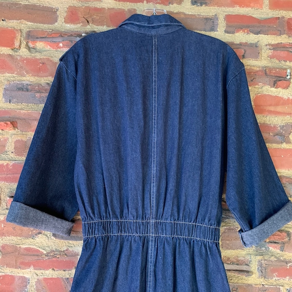 Cute Vintage 80s Medium IDEAS Blue Denim jumpsuit… - image 3