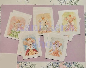 Handpainted Watercolor Print of Mouse Royals - unmounted/unframed