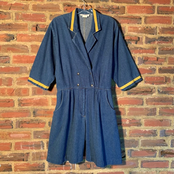 CHIC 80's VTG Sailor/Nautical IDEAS blue denim sn… - image 1