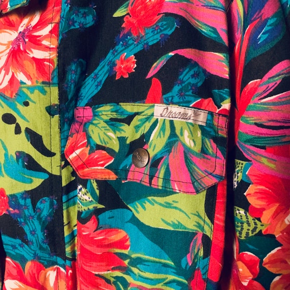 Floral Hawaiian Romper Shorts Vintage 80s DREAMS … - image 3