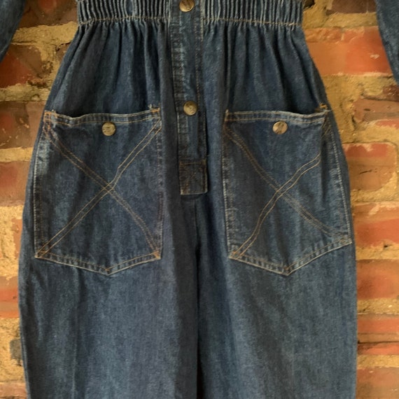 NWT Rare Small Vintage 80s IDEAS denim jumpsuit o… - image 3