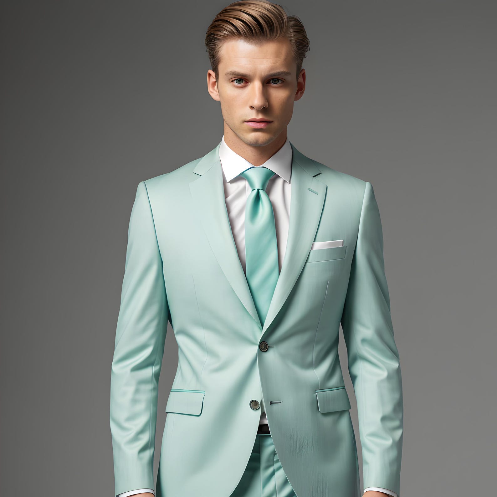 Mint Green Formal Suit Sophisticated Mint Formal Attire Elegant ...