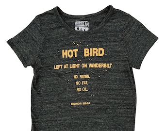 Women's HOT BIRD Tshirt in Heather Black