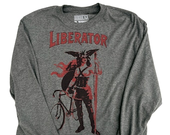 The Liberator Crop Top Long Sleeve, in Heather Grey