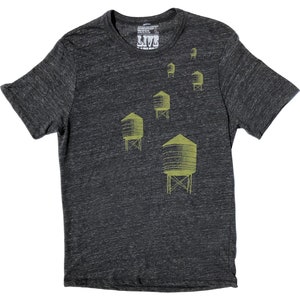 NYC Water Towers-shirt voor heren in gemêleerd zwart XL