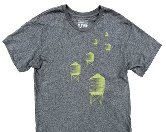 Brooklyn Water Towers Men's Tshirt in Heather Grey LARGE