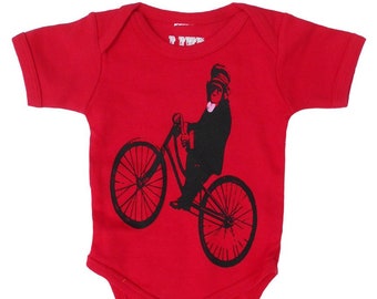 Monkey Baby Onesie in Red