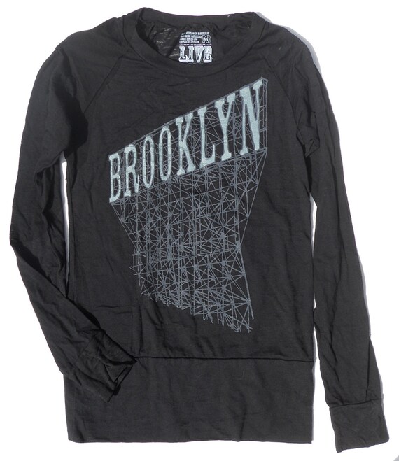 Items similar to Woman's Brooklyn Long Sleeve Shirt, in Black Burnout